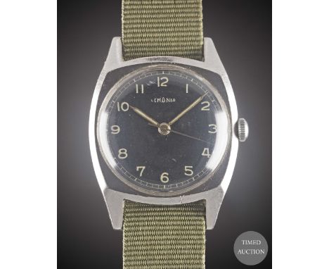 A GENTLEMAN'S STAINLESS STEEL LEMANIA CZECH MILITARY PILOTS WRIST WATCH
CIRCA 1940s
Movement:&nbsp;17J, manual wind, signed L