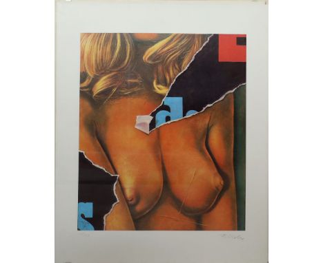 Köthe, Fritz (1916 Berlin 2005) Halbakt. Farboffset/Papier, re. u. in Bleistift sign. und li. u. Ex. 135/150. Darstellung 60x
