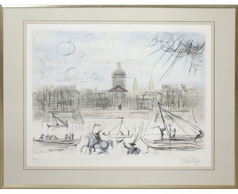 Dalí, Salvador (1904 Figueras 1989) "L'Académie de Paris" (1971). Kolorierte Radierung/Bütten, re. u. mit Bleistift sign. und