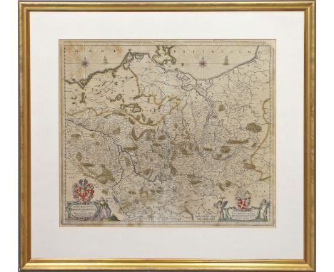Gotho, Olao Iohannis (um 1647) Karte von Brandenburg "BRANDENBURGICUS", so in Kartusche betitelt. Kolorierte Kupferstichkarte