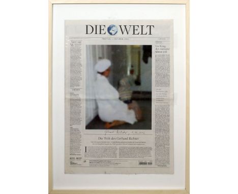 Richter, Gerhard (geb.1932 Dresden), nach Titelblatt "DIE WELT" (Doppelseite). Farbdruck/Zeitungspapier (Griff- und Falzspure