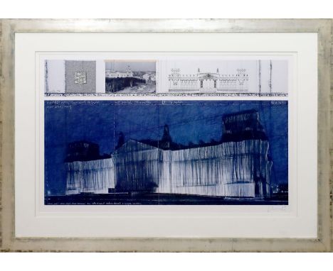 Christo (1925 Gabrowo/Bulgarien - New York 2020), eigentlich Christo Wladimirow Kawaschenew "Wrapped Reichsstag". Farboffset/