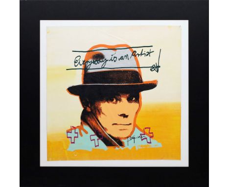 Döring, Jörg (geb. 1965) "Everybody is an artist", so im Werk betitelt. Serigraphie/Lwd., re. u. sign. 54,5x 53,5 cm. R.