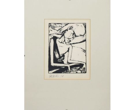 Kaus, Max (1891 Berlin 1977) Kopf. Lithographie/Papier (gebräunt, Lichtrand), li. u. sign. "MKaus" und dat. (19)18. Plattenra