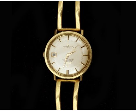 A wristwatch by the brand Omega, Constellation. Ref. nos.: 23051777. Movement: Automatic. Dial: champagne-coloured, gold-colo