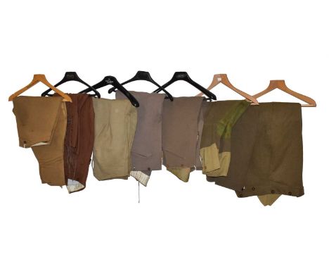 Early 20th Century Gentlemen's Breeches, comprising a pair of The Jolly Farmer, George Key Ltd, Rugeley grey wool breeches; a
