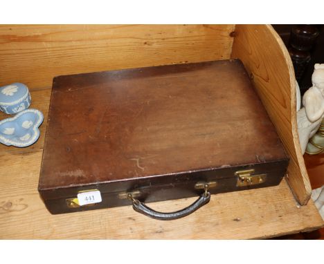 A leather briefcase 