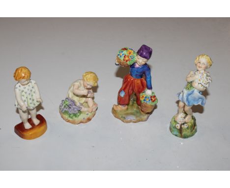 Four Royal Worcester figurines "Joan"; "Mischief"; "Dutch Boy" and one other