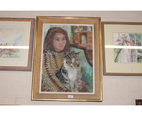 Phyllis Hallett, oil on canvas entitled 'Dual Portrait'