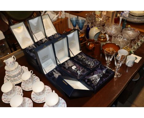 Twelve cased Caithness Christmas goblets (two lacking cases)