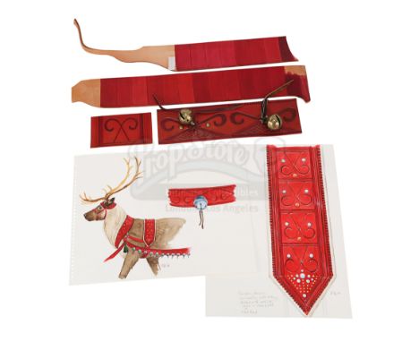 Santa's sleigh bells, reindeer harness test samples and hand-painted designs from the production of Robert Zemeckis' animated
