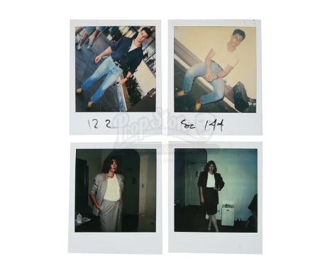 A set of continuity Polaroids from the production of Tony Scott's action film Top Gun. Taken during various costume fittings,