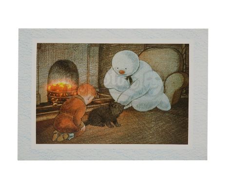 A Christmas card signed by legendary director Stanley Kubrick. This card features a scene from Dianne Jackson and Jimmy T. Mu