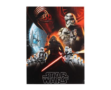 An autographed print from the promotion of J.J. Abrams' Star Wars: The Force Awakens. This print was obtained from the London