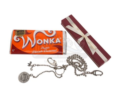 A Triple Dazzle Caramel Wonka bar and chain crew gift from the production of Tim Burton's family comedy Charlie and The Choco