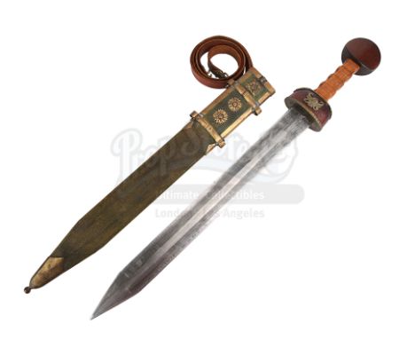 A hero officerâ€™s sword and scabbard from Ridley Scottâ€™s historical epic Gladiator. Officers wore their swords on their hi