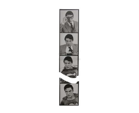 Superman/Clark Kent's (Christopher Reeve) torn photo-booth strip from Richard Lester's superhero sequel Superman III. During 