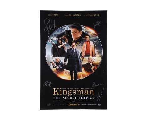 An autographed poster from the promotion of Matthew Vaughn's action comedy Kingsman: The Secret Service. Printed on glossy pa