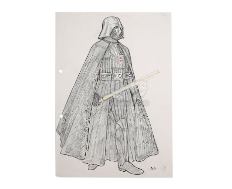 A hand-coloured Darth Vader (David Prowse) costume design by Oscar®-winning costume designer John Mollo. This design was crea