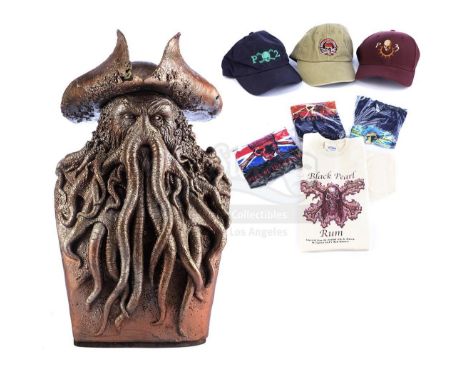 A Davy Jones digital animation reference bust and production ephemera from Gore Verbinski's fantasy swashbuckler Pirates of t