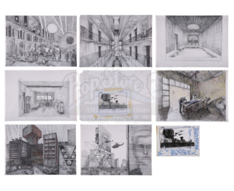 Nine hand-drawn Allan Cameron concepts from the production of Michael Radford's dystopian drama 1984. The collection consists