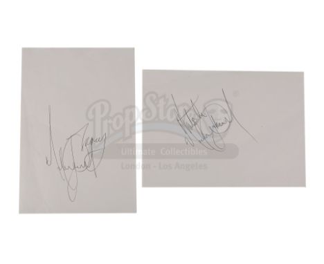 Two Michael Jackson autographs obtained from a crew member on the set of Steven Spielberg's Indiana Jones and the Last Crusad