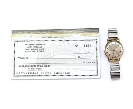 The Kinsella family checkbook with Terence Mann's (James Earl Jones) watch from Phil Alden Robinson's sports drama Field of D