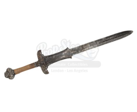 Conan's (Arnold Schwarzenegger) Atlantean sword and four behind-the-scenes photos from John Milius' fantasy film Conan the Ba