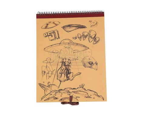 Graeme's (Simon Pegg) sketch pad from Greg Mottola's sci-fi comedy Paul. Graeme drew sketches in his pad during multiple scen