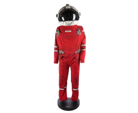 A red miner spacesuit from Peter Hyams' sci-fi film Outland. Spacesuits were worn by the Con-Am 27 workers in various scenes 