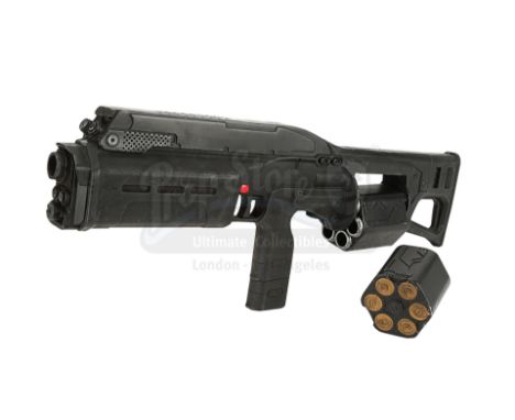 Batou's (Pilou Asbaek) SIX12 revolving shotgun and cylinder from Rupert Sanders' live-action sci-fi adaptation Ghost in the S