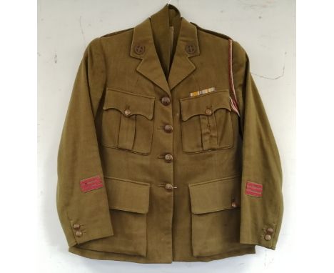 British Army dress uniform jacket having Alkit Ltd of Cambridge Circus label "Miss Munro", FANY buttons by Firmin, First Aid 