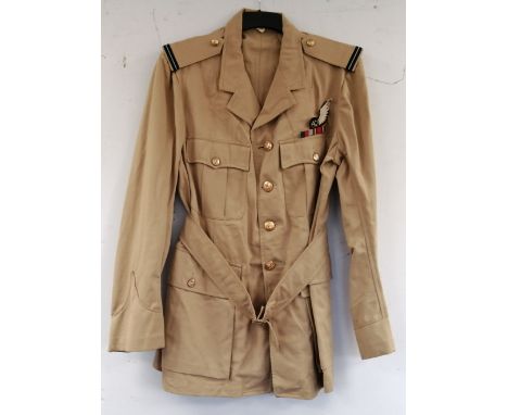 British Royal Air Force dress uniform jacket having brass RAF buttons by Gaunt &amp; Son of London, epaulette rank bands for 