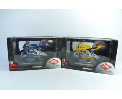 Guiloy 1/10 scale Duo of Honda RC 211V Motorbikes. Mint in Boxes. (2)