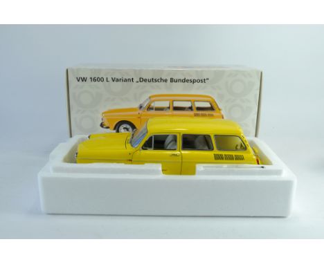 Rare Minichamps 1/18 scale Volkswagen 1600 L Deutsche Bundespost Special Edition. Near Mint. 