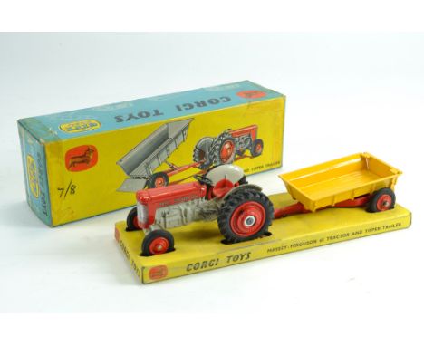  Corgi No.GS7 Gift Set comprising of Massey Ferguson 65 Tractor and Trailer. Near Mint in Very Good Box.