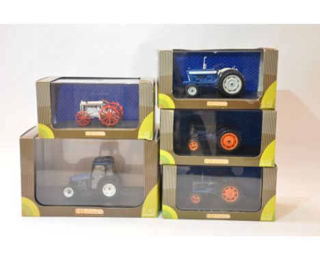 Group of Universal Hobbies 1/43 scale Tractor models including Fordson Major, E27N and others. Mint in Boxes. (5)