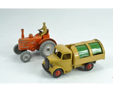 Dinky Field Marshall Tractor plus Refuse Wagon. Fair to Good Plus. (2)