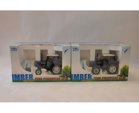 Imber Models 1/32 scale Ford 6640 2WD SLW plus 6640 4WD SL Tractor Duo. Mint in Boxes. (2)