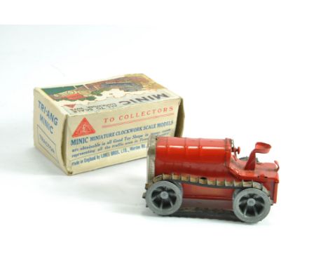 Triang Minic (UK) No.11M Tractor. Red. Very Good (some rust) in Fair Plus Box.