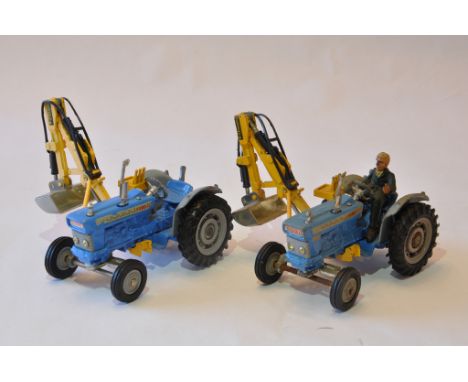 Duo of Corgi Ford 5000 Tractor Models with Side Shovel. Good to Very Good. (2)