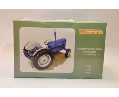 Universal Hobbies 1/16 scale Fordson Super Dexta Tractor. US Edition. Mint in Box.