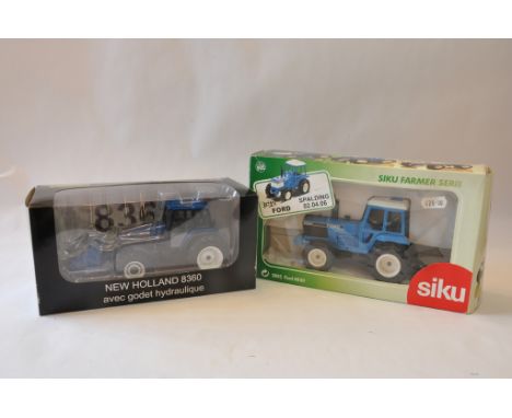 Replicagri 1/32 New Holland 8360 Tractor plus Siku Ford 8830 Spalding Show Model. Mint in Boxes. (2)