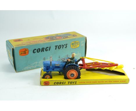 Corgi No.GS18 Gift Set comprising of Fordson Power Major Tractor with Plough. Excellent in Very Good Box.