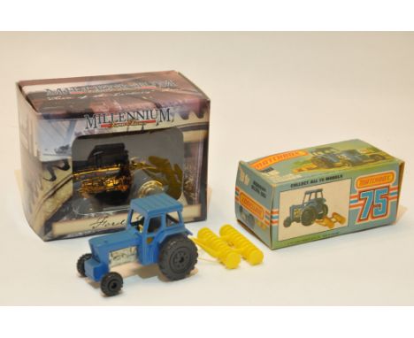 Matchbox No. 46 Tractor and Roller plus Ertl Special Edition Ford 5000 Tractor. Mint in Boxes. (2)