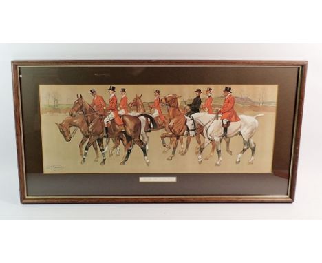 Lionel Edwards - hunting lithograph 'On the Way to the Meet'  22 x 55cm 