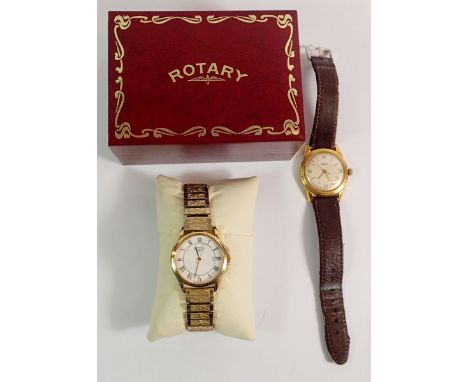 A Poljot gold plated gentleman's vintage wrist watch and a Rotary watch, boxed 