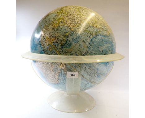 A vintage National Geographic Society world globe, 1962 