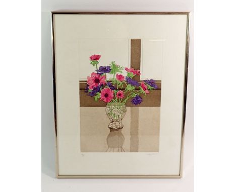 Graham Greenfield - limited edition print 24/150 etching and aquatint 'Anemones' CDA to verso, 30 x 20cm 