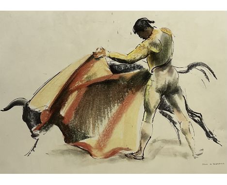 John Rattenbury Skeaping RA (British 1901-1980): 'Matador and Bull', colour lithograph signed in pencil 38cm x 50cm (unframed